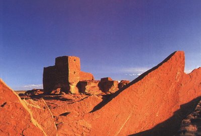 Adobe buildings in the desert